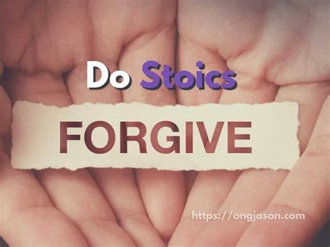 Do Stoics forgive others?